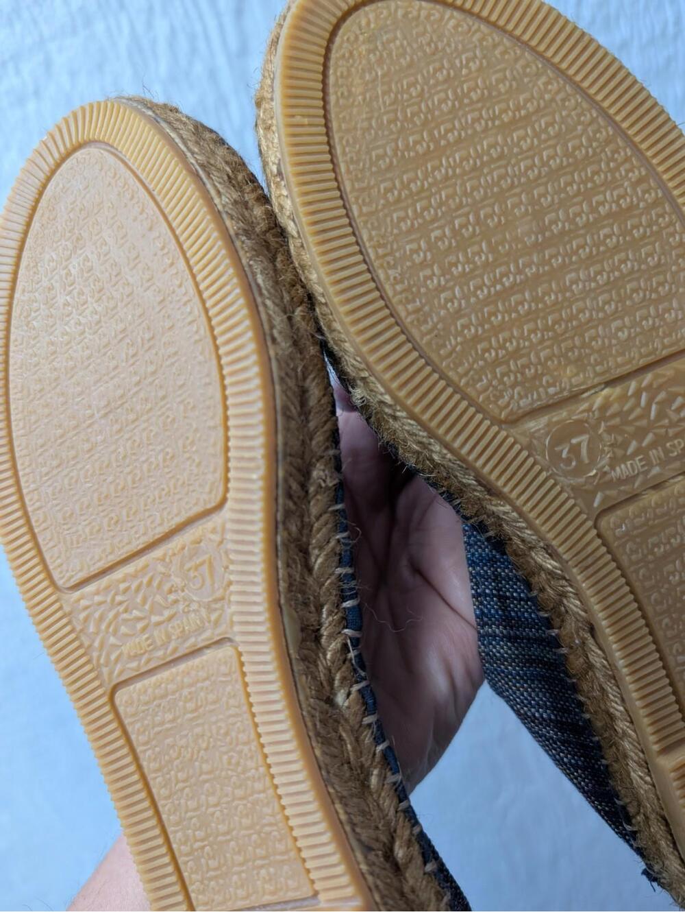 VISCATA Barcelona Blue Striped Canvas Espadrille Flats Summer Size EU 37 US 6.5 - Picture 7 of 8